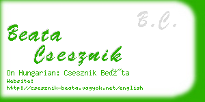 beata csesznik business card